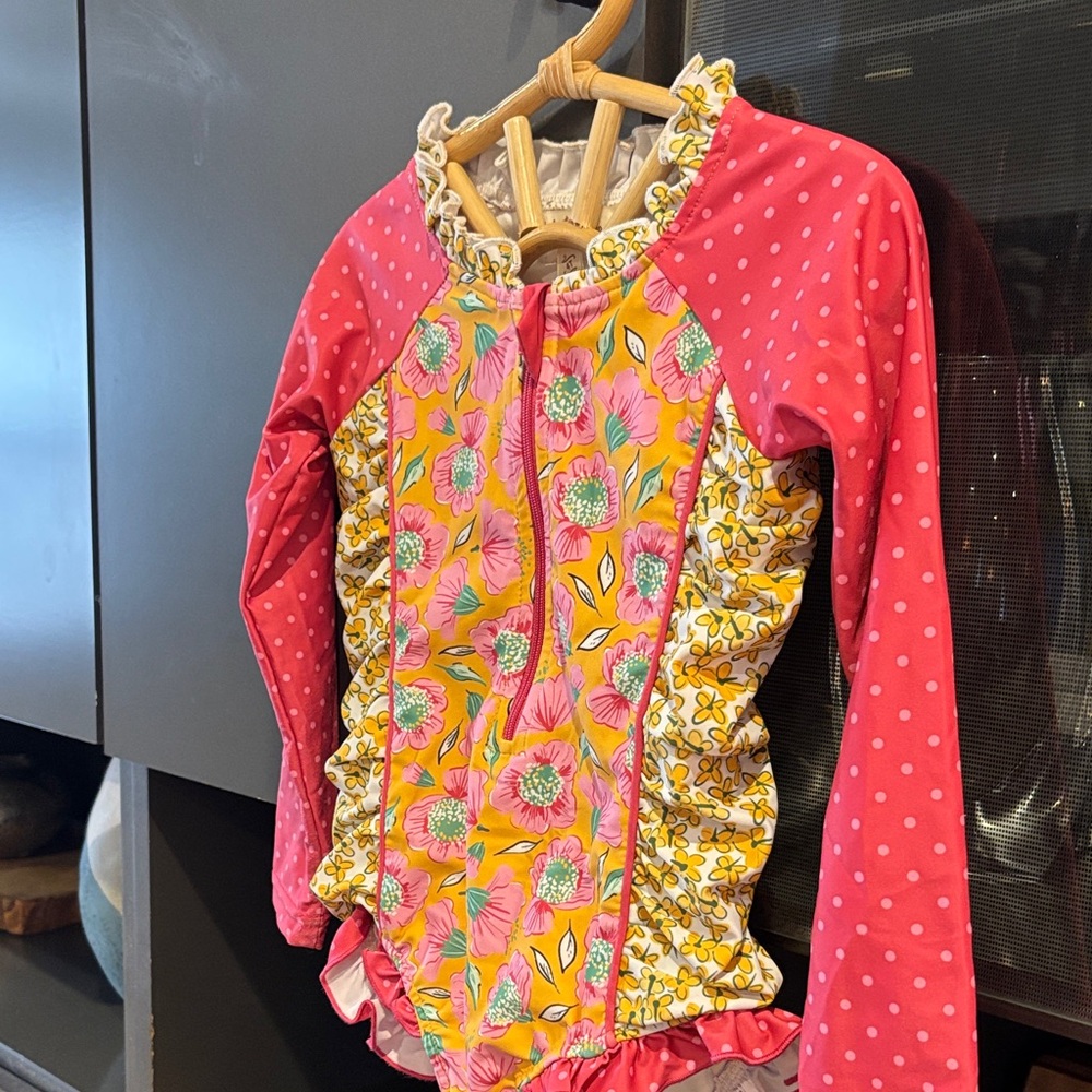 Matilda Jane Girls Rash Guard Swimsuit- UPF 50 + Sun Protection - Picture 3 of 7